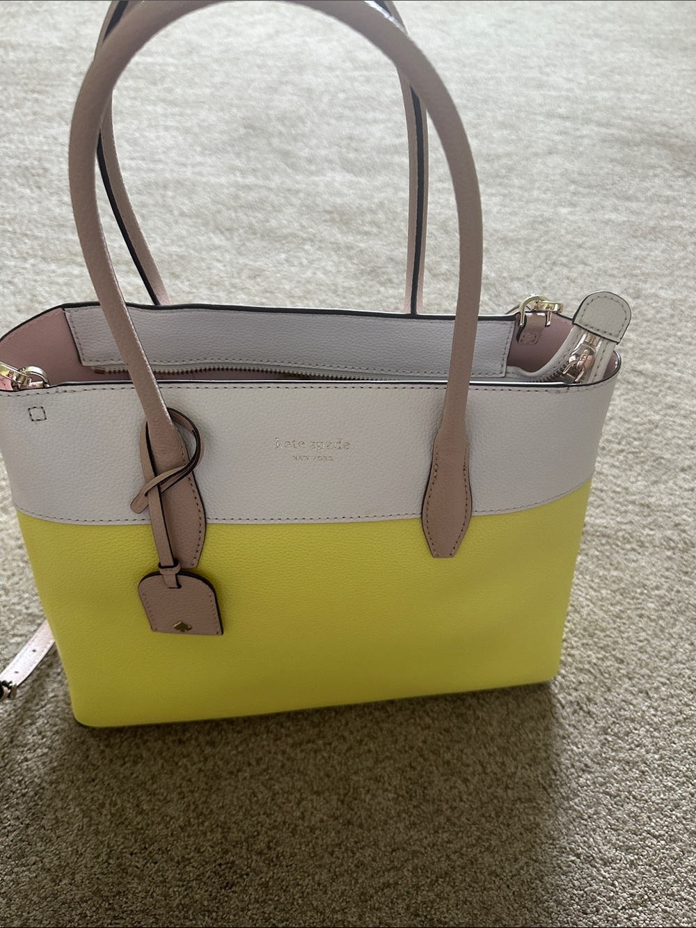 Kate Spade Eva color block medium top zip satchel handbag